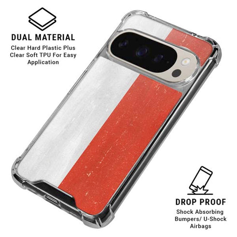 Singapore Flag Distressed Pixel 9 Pro XL Clear Case